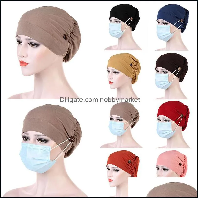2020 New Cotton Hijab Caps Muslim Turban Hat Solid Islamic Underscarf Bonnet hat Ladies Headband Muslim Hijab turbante mujer