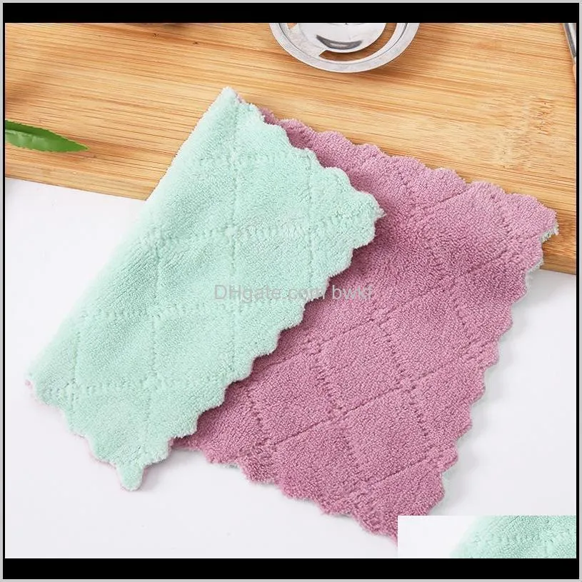 wholesale reusable microfiber cleaning cloth super absorbent dish towel home kitchen oil and dust clean wipe rag kitchen supplies