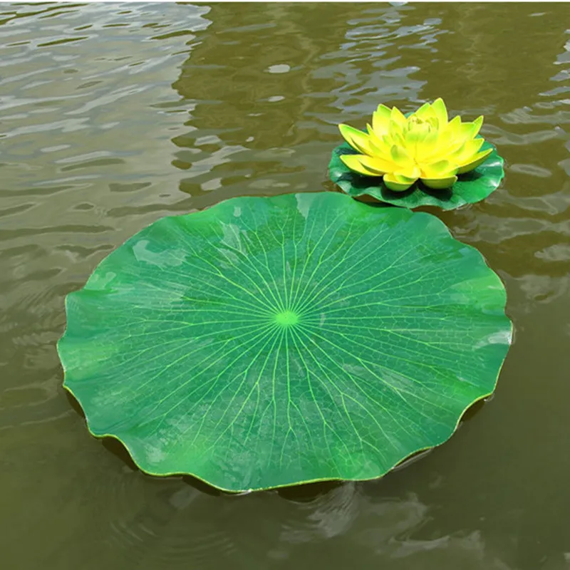 17 CM Garten Home Decor Künstliche Blume Lotus Blatt EVA Material Aquarium Wasser Pool Dekorationen Grüne Pflanze