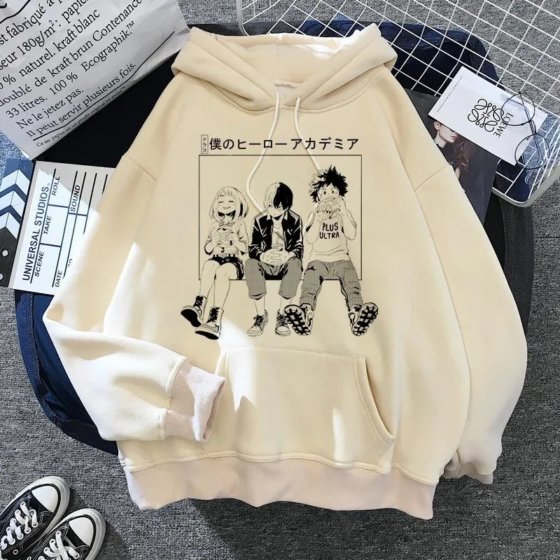 Luvtröjor herr Sweatshirts Japansk Anime My Hero Academia Män Kawaii Cartoon Bakugou Dabi Toppar Unisex So Todoroki Man Dropship