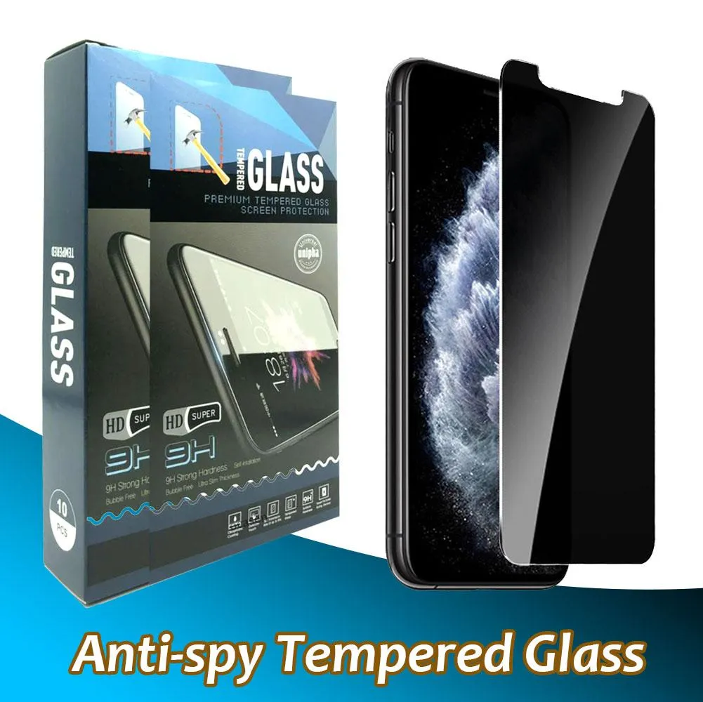 Proteggi schermo in vetro temperato anti-spia per iPhone 15 14 13 12 11 Pro Max XR XS X 6 7 8 Plus con confezione 10 in 1