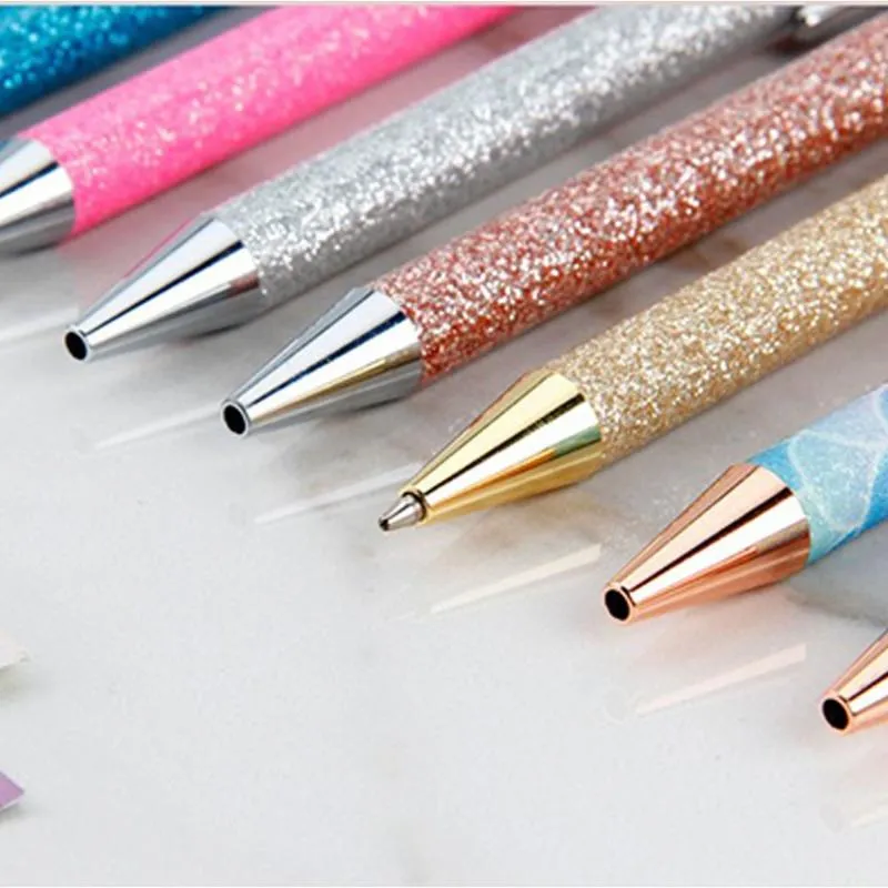 Stylos à bille stylo de presse coloré luxe mignon mariage or métal papeterie école fournitures de bureau outils d'écriture de haute qualité