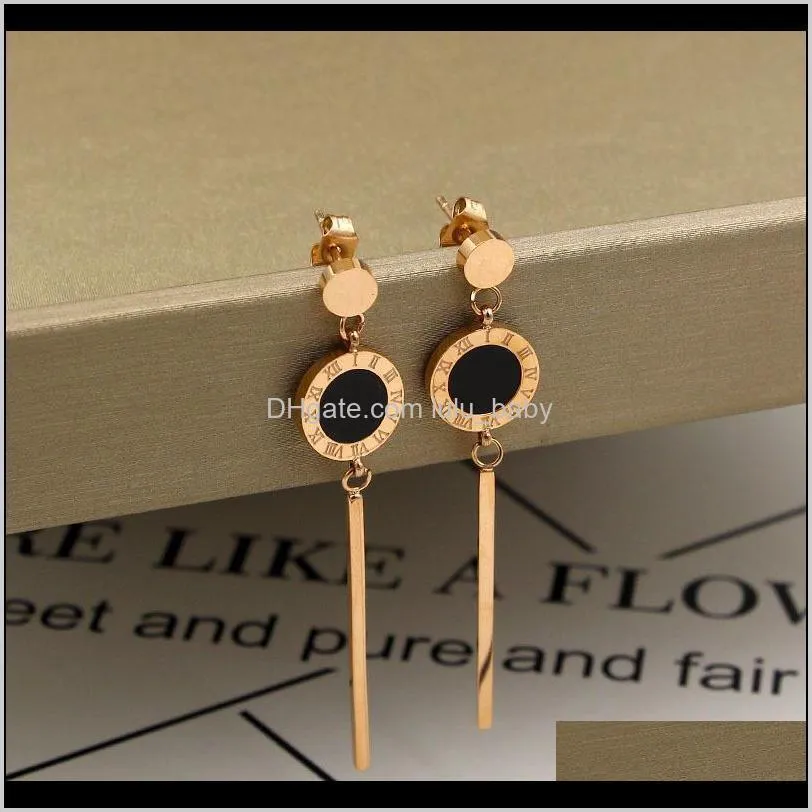 fashion new tassel roman numerals long section shell earrings earrings jewelry for women the best gift k301