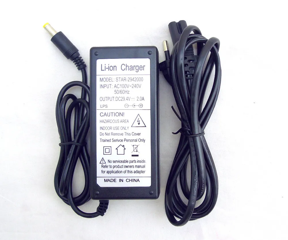 24V 7.8Ah Li Ion Battery Pack With BMS & 29.4V 2A Charger