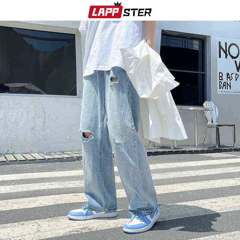 LAPPSTER jean Baggy en Denim pour homme pantalon de jogging Streetwear japonais mode corenne style Harajuku 2XL 2022 0309