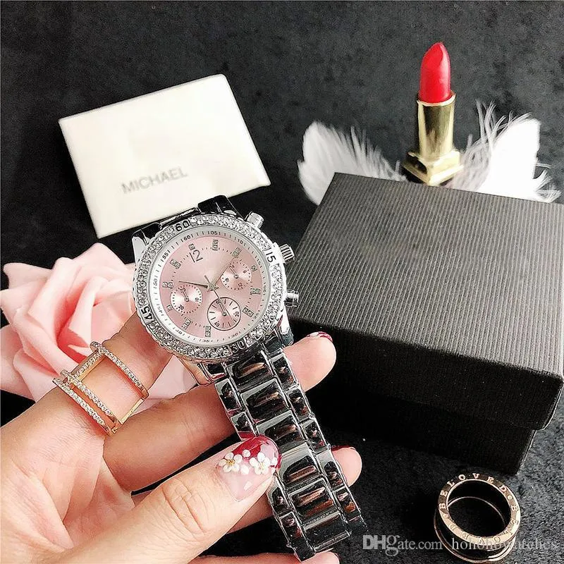 Montre de luxe de marque M pour femmes, décontractée, en diamant, à la mode, de styliste, bracelet en acier inoxydable, mouvement à quartz, 252w, 2021