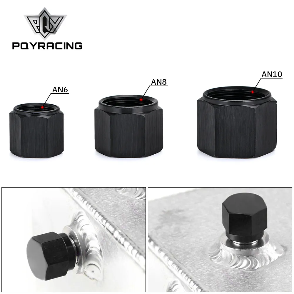 2-Pack -10AN Female Flare Cap Block-Off Nut – Aluminum Black Anodized – XUZ Fittings