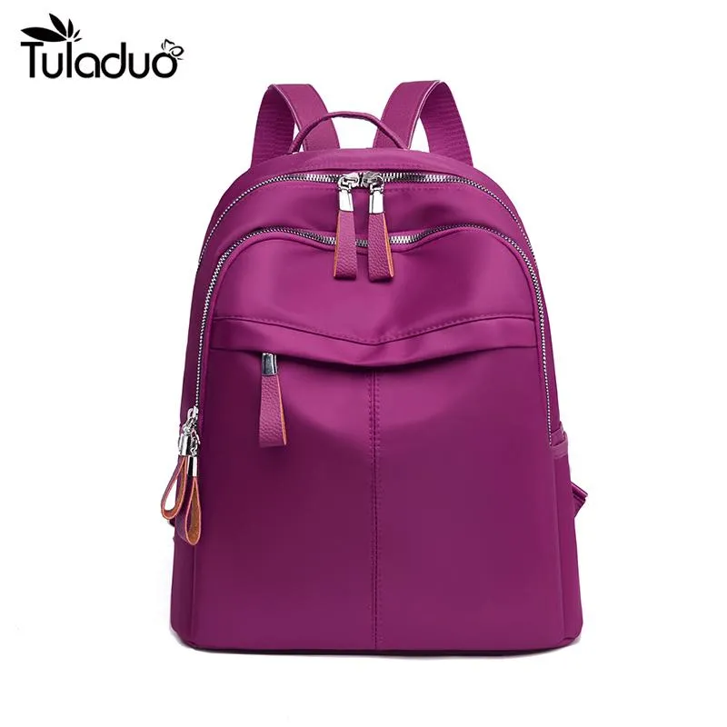 Outdoor Bags Casual Oxford Women Backpack Black Waterproof Nylon School For Teenage Girls Fashion Travel Tote Mochila