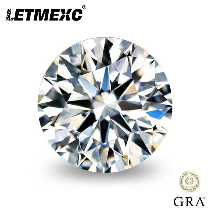 LETMEXC pierres précieuses Moissanite en vrac couleur VVS1 6.5mm 1ct excellente coupe DE diamant pour bagues avec rapport DE Moissanite GRA H1015