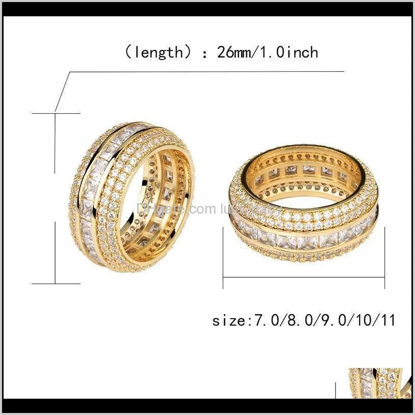 hip hop rings jewelry fashion men women exquisite rhodium 18k gold plated luxury bling zircon cluster rings