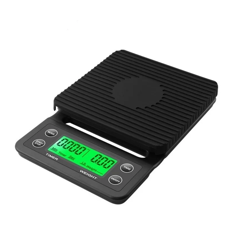 Échelles électroniques numériques de haute précision Mesure des outils de cuisine Échelles de café Drip Scale avec Timer LCD Affichage 3kg / 5kg 0,1g 210915