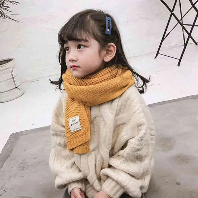 Smgslib crianças cachecol outono coreano moda crianças de tricô bebê baby bib lãs inverno versátil fêmea menina quente