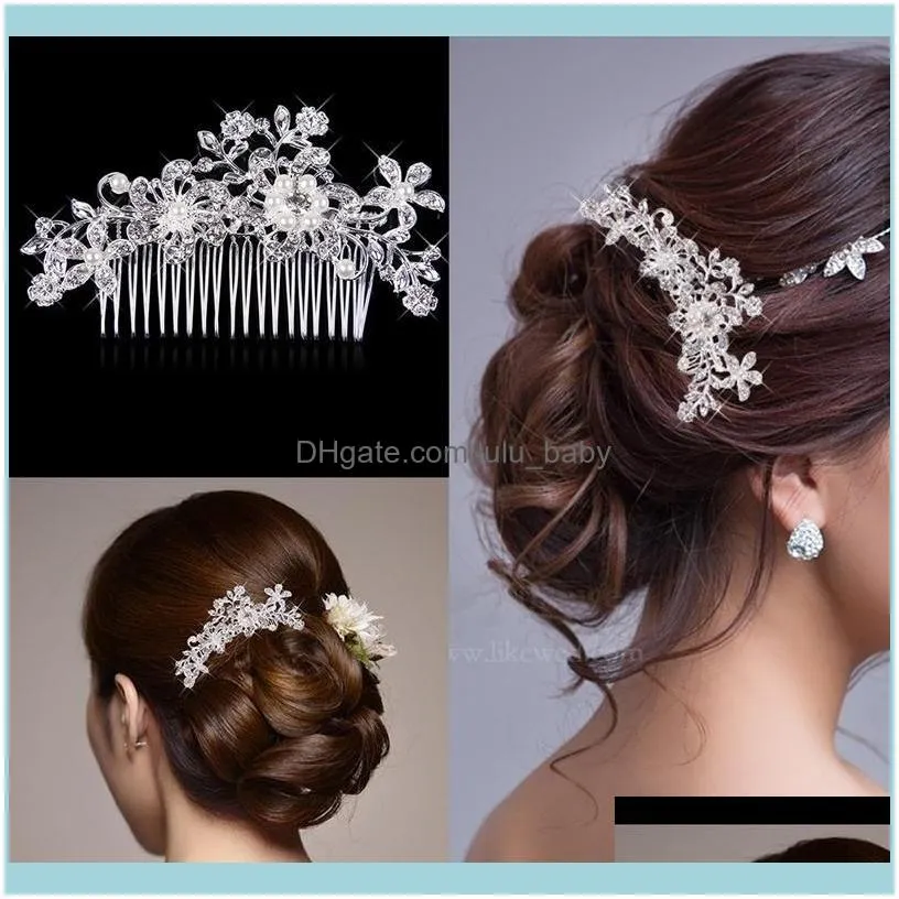 Hair Clips & Barrettes 2021 Arrivals Women Wedding Bridal Crystal Rhinestone Pearl Combs Head Piece Party Jewelry Accessories