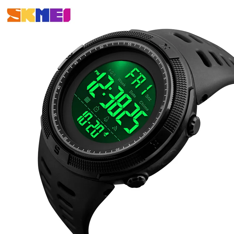 SKMEI Chrono Digital Watches Mens Sport Countdown Wristwatches Men Fashion 2 time Alarm Clock Watches Male reloj hombre 1251 X0524
