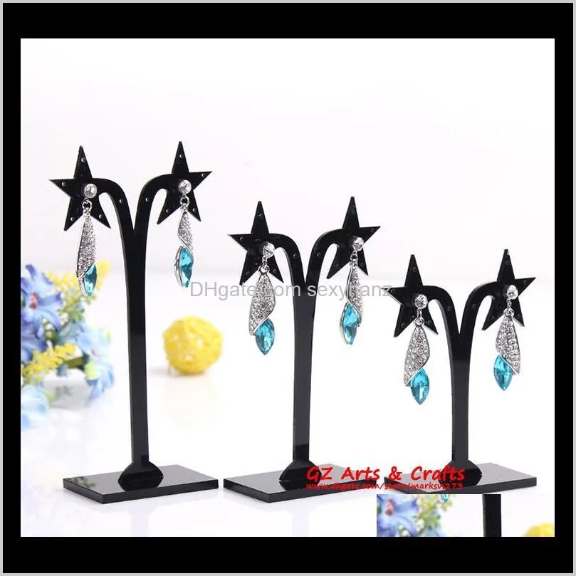 black acylic earring tree shaped display stand holder fashion three-piece goat horn small earring display rack storage