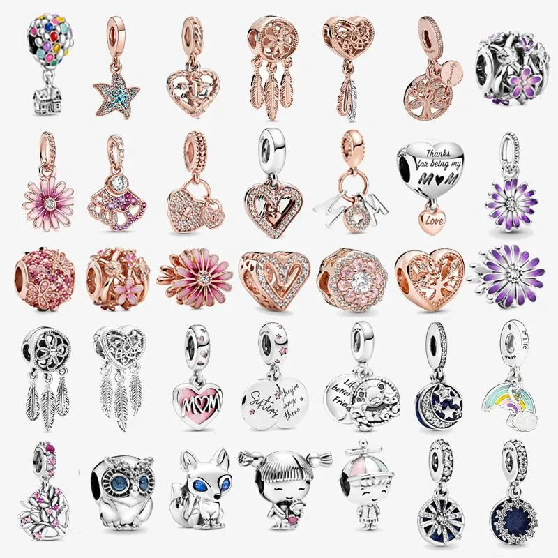 Andere S925 Sterling Silver Color Charms passen originele armband omhoog Huisballonnen DIY Luxueuze sieraden voor vrouwen