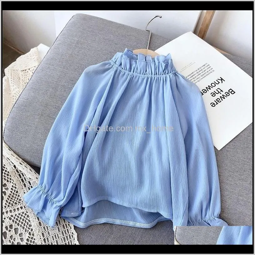 Hemden Babykleidung Baby Umstandsmode Drop Lieferung 2021 Gooporson Kleinkind Mädchen Herbstkleidung Blau Langarmshirt Mode Koreanische Bluse Pullo