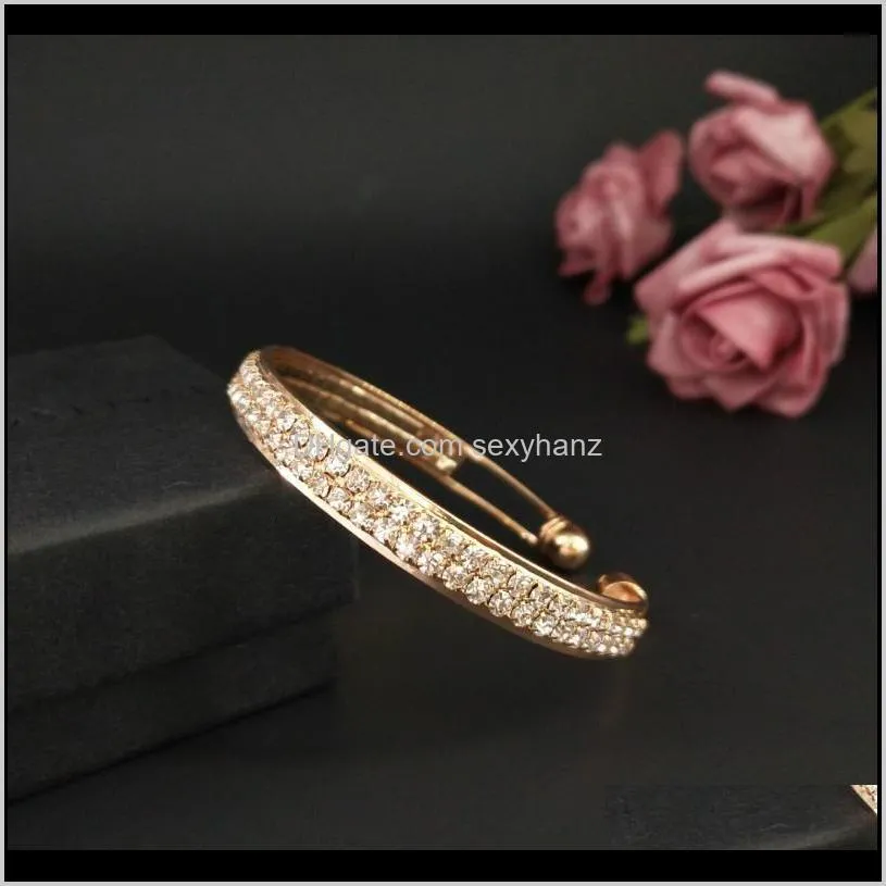 high quality new style noble woman crystal bangle gifts jewelry pure manual adjustable bracelets for couples anniversary