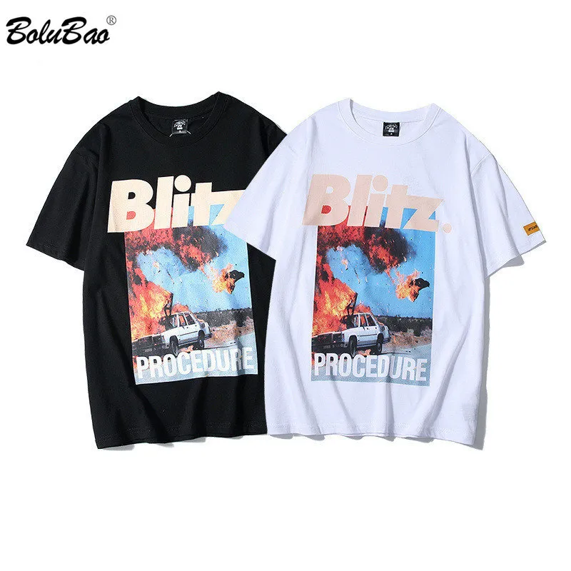 BOLUBAO Brand Men T-Shirts Fashion Male High Quality Pattern Printing T Shirts Men's Comfortable Tee Top Hip Hop Style 210518