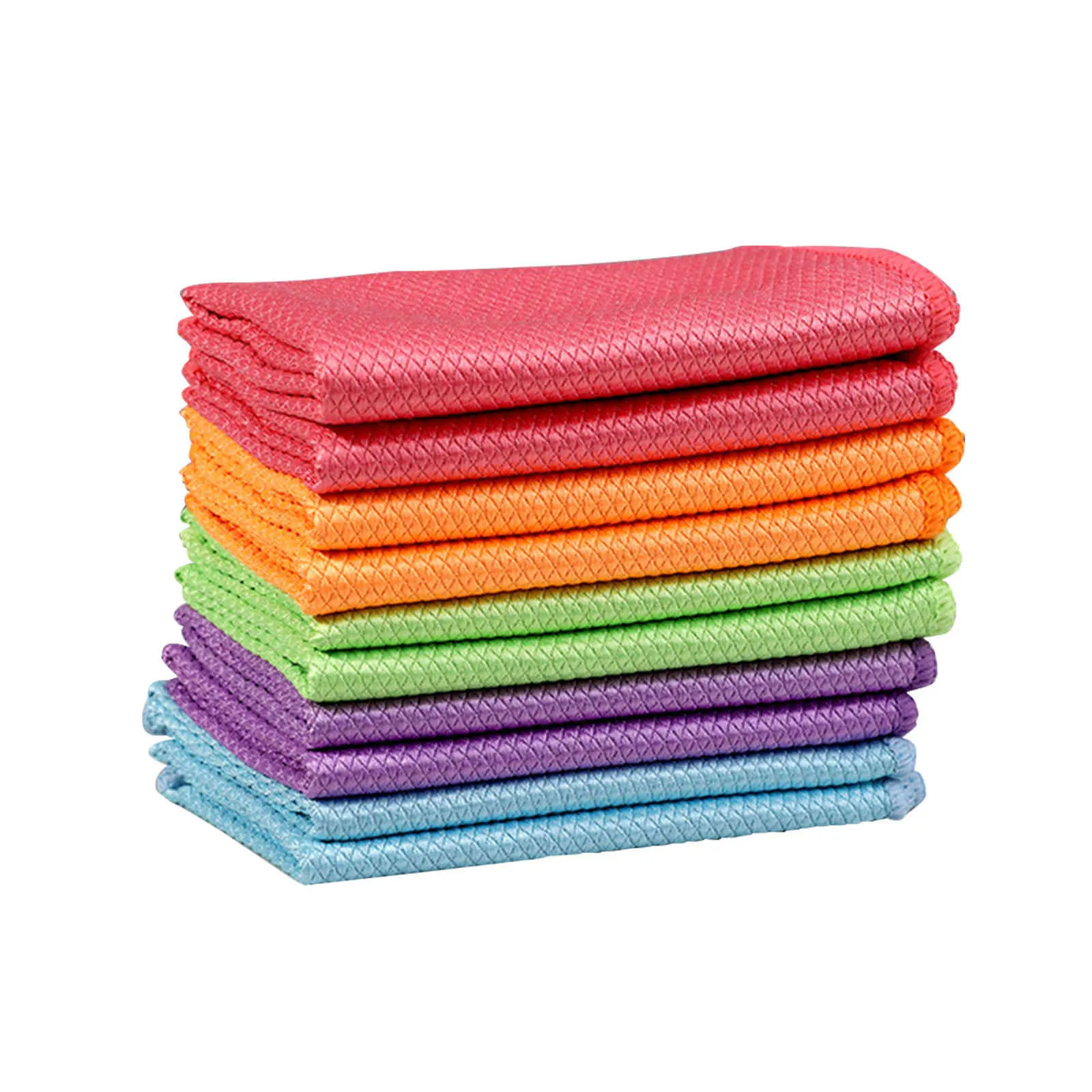 Polijsten Microfiber Dishcloth Traceless Fish Scale Rag Glass Cleaning Doek Spiegels voor Windows Cars Soft Lint Free Household