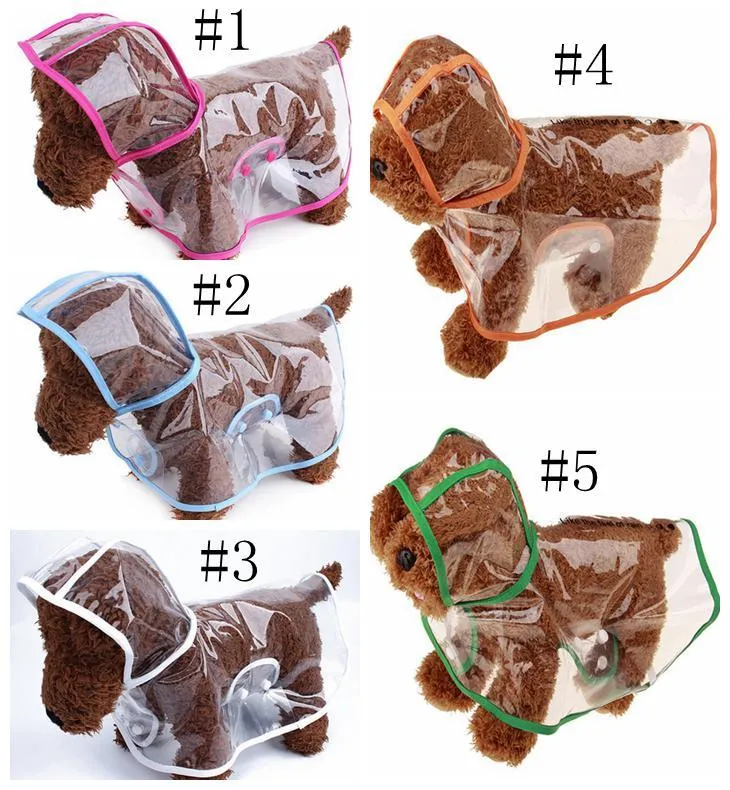 Brand Dog Apparel Raincoat Transparenta Små Hundar Rain Coat Vattentät Valp Raincoates Rainwear Summer Pet Clothes Supplies 3 Designs