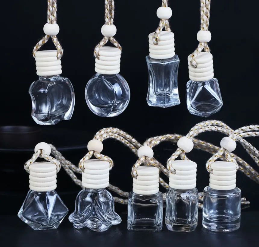 Car Perfume Bottle Glass Decoration for Bags Pendant 8ml Perfum e Ornament Air Freshener  Oils Diffuser Fragrance Storage Empty