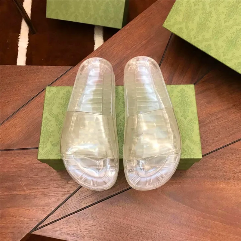 Luminous Slippers Transparent Sandals Mans Womans Flip Flops Top Quality Oudoor Indoor Summer Slip On Slides Ultra-thin Rubber Sole Shoes With Box