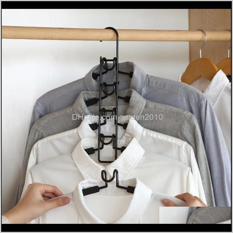 wardrobe organizer clothes hangers trouser anti slip space saving storage racks coat hanging multi layers fishbone type home