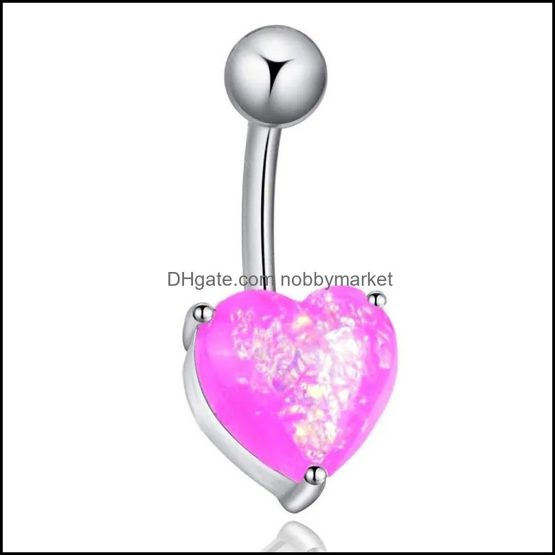 Heart Style Navel Earring Trendy Body Piercing Fashion Belly Button Rings Stainless Steel