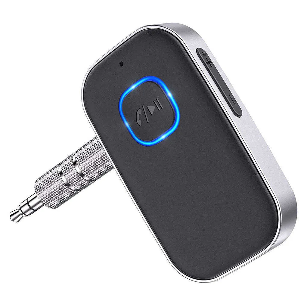 J22 Mottagare AUX Wireless Bluetooth 5.0 Biladapter Portable Audio Adapter 3,5mm med mikrofon