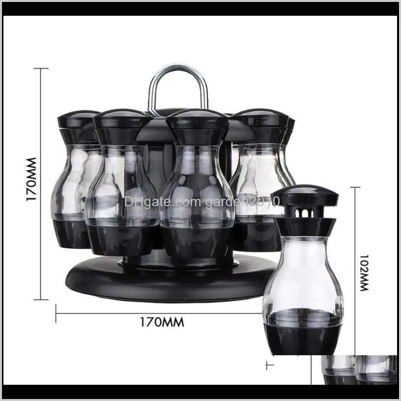 360°rotating spice jar stainless steel jar container rack for coffee sugar condiment spice restaurant kitchen supplies