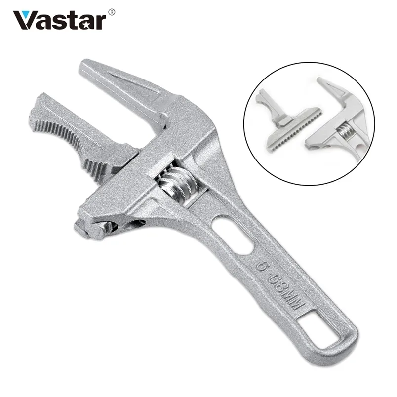 Vastar Adjustable Wrench 7.87 in Short Handle Alloy Spanner Wrench Tool ...