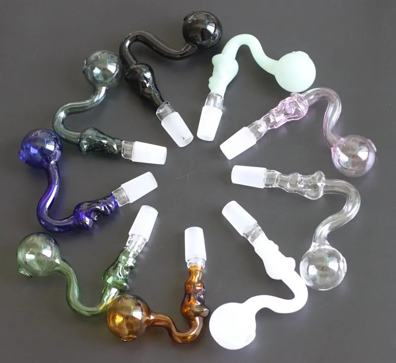 Mini Skull Glas Vattenrör 14mm 18mm Färgglada Rökning Tillbehör Hookahs