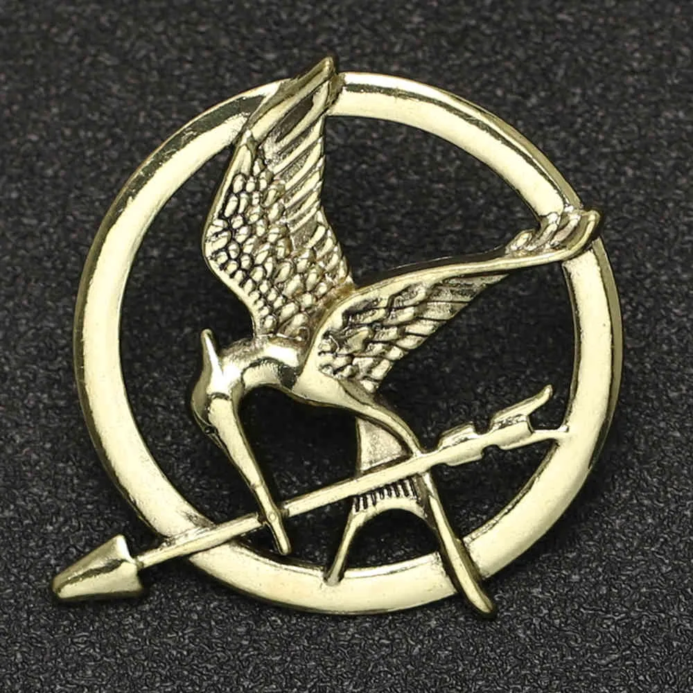 Hunger Games Brooch Pin Bird Eagle Arrow Badge Vintage Fashion Animal Game Movie Jewelry For Men Women Kids Whole