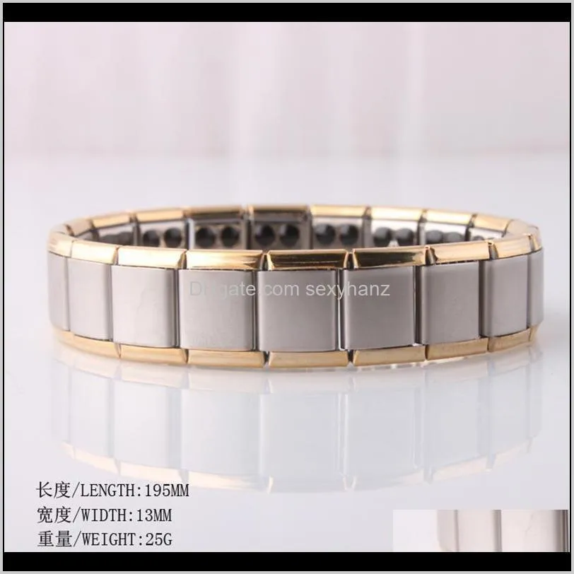 stainless steel 80 ge magnetic power bracelet bangle energy bracelet energy wristband for women men radiation protection jewelry drop