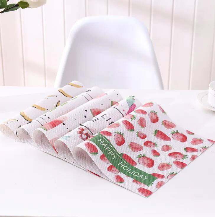 Kitchen Place Mats for Desktop Decor Fruit Watermelon Mat Washable Non Slip Home Indoor Dining Table Decoration