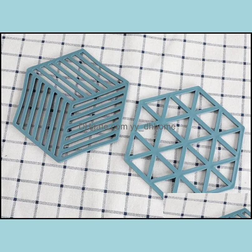 New Home Hexagon Silicone Tableware Insulation Mat Coaster Cup Hexagon Mats Pad Heat-insulated Bowl Placemat Home Decor Desktop