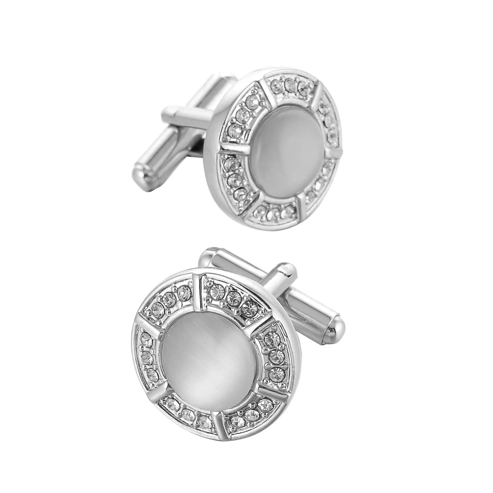 Biały Round French Cufflinks Koszula Biżuteria Spinki do Męskie Marka Fashic Cuff Link Wedding Groom Gux Cuff Links AE563130396509