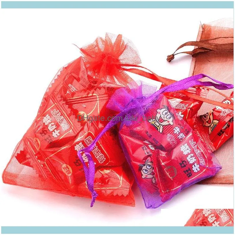 100pcs/lot 5*7cm Organza Bag Christmas Wedding Gift Jewelry Packing Display Bag&pouch Favor Bags 23 Colors Optional Pouches,