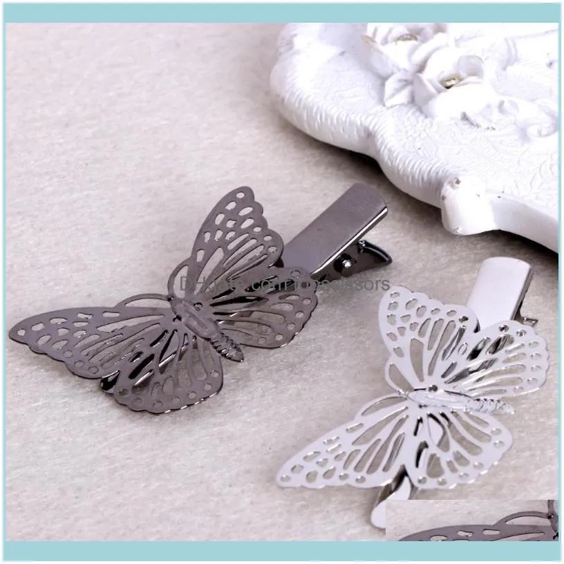 Amaing Coming Golden Butterfly Hair Accessories Clip Headpiece Head Side Decor Wedding Jewelry1