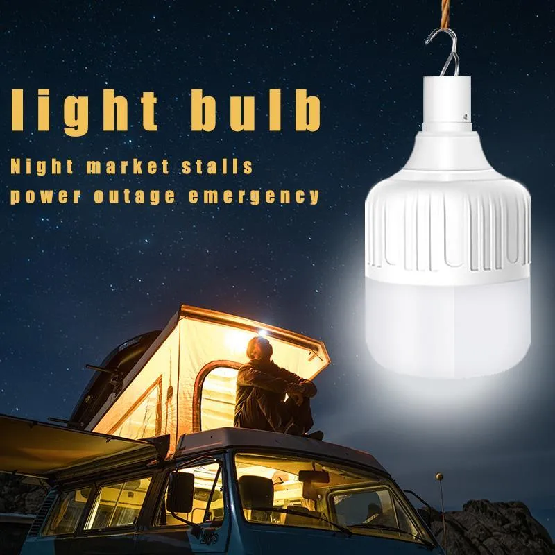 Żarówki USB Smart Akumulator LED Lampa Lampa Lampka Namiot Oświetlenie Kryty Outdoor Dusk do Dawn Camping Hilking Travel