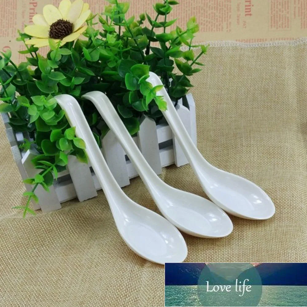 6Pcs/pack White Melamine Soup Spoons Plastic Restaurant Household Spoon Kitchen Flatware Tableware Tools