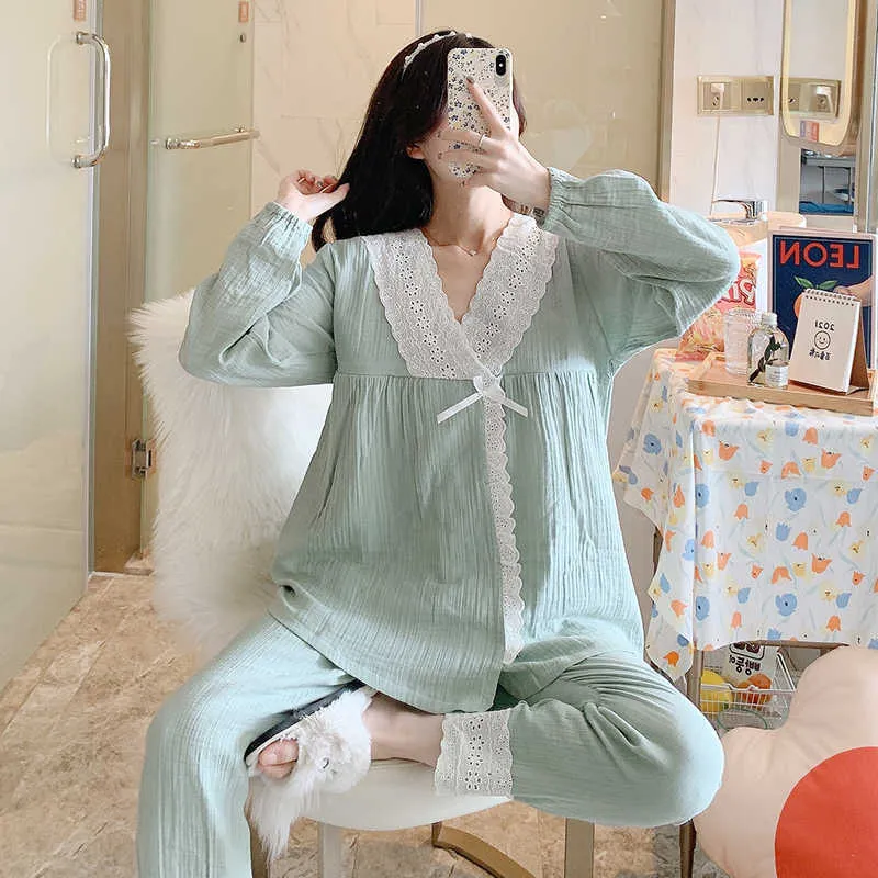 100 Cotton Thin Maternity Nursing Sleepwear Suit Plus Size Loose