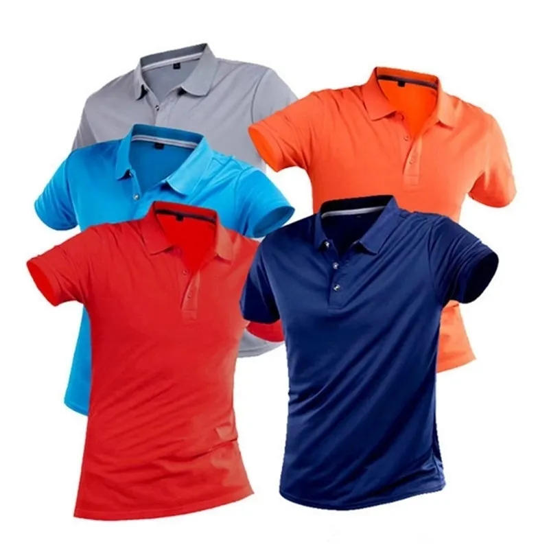 Summer Classic Polo Shirt Men Quick Dry Breathable Tops Casual Solid Slim Sportswear Golf Tennis Camisa Masculina Polo Shirt 4XL 210401