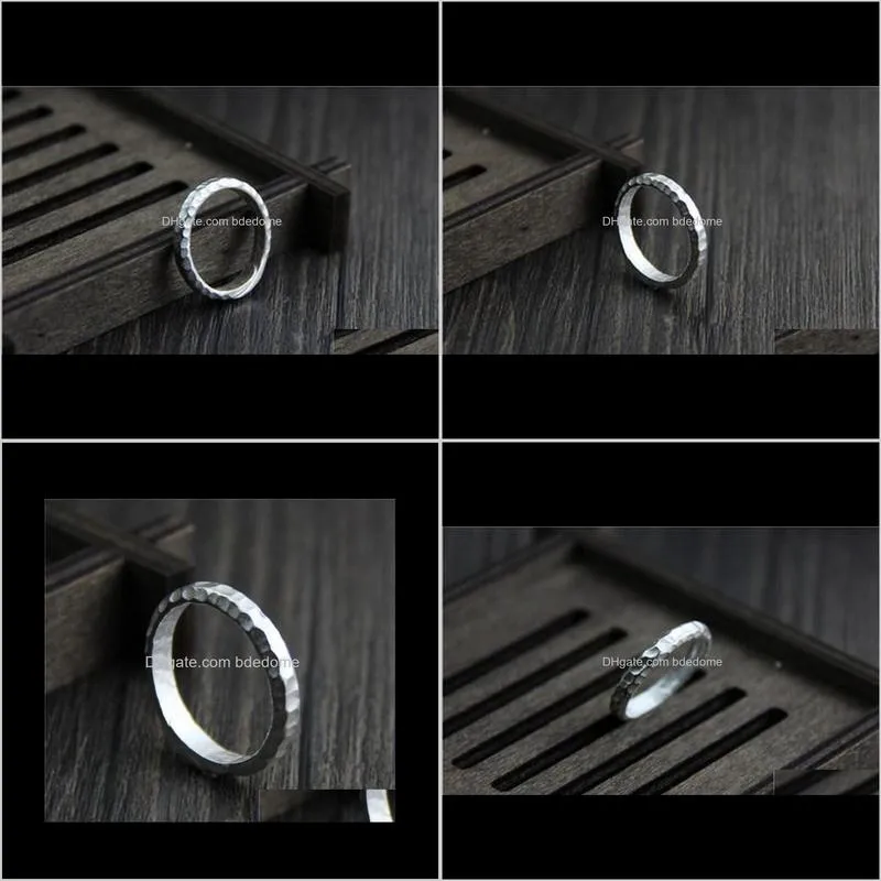 999 Pure Silver Vintage Handmade Ring Simple Female Opening Type Women Rings Bijouterie Fine