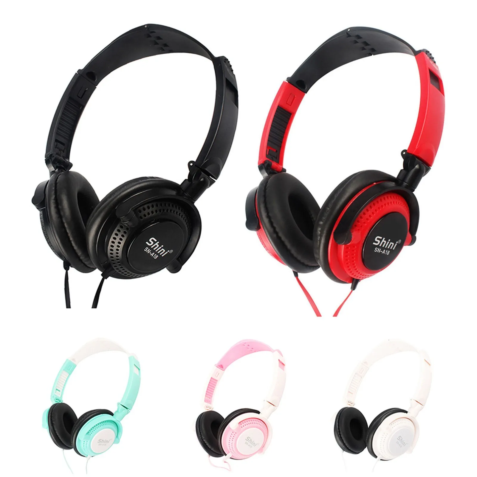 3.5mm Wired Gaming Headset Over-Ear Sports Headphones Musikhörlurar med mikrofon för smartphones Tablet Laptop Desktop PC