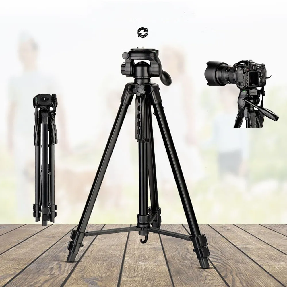 Mounts Professional Camera Thripod для Canon Sony Nikon DSLR Регулируемый алюминиевый подход с панской головкой для видео VLOG Студия поддержки NE067