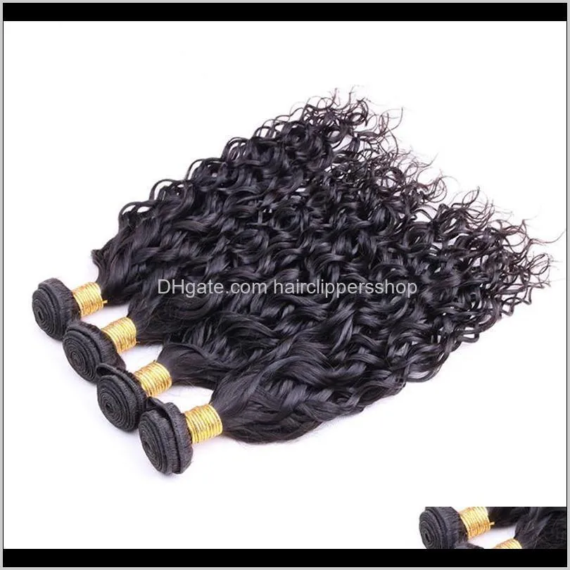 hot selling water wave 3 bundles brazilian hair peruvian natural wave malaysian ocean wave indian wet and wavy human hair bundle