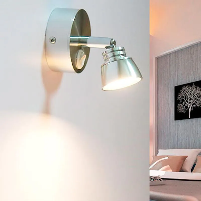 Lampes murales LED 3W à Angle réglable avec interrupteur à bouton, éclairage moderne de lecture de chevet de chambre à coucher, lumières AC90-260V