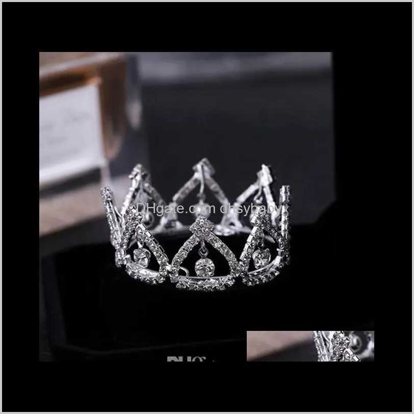 2017 promotion sale trendy zinc alloy tiaras mini rhinestone round tiara crown for newborn - baby photo prop